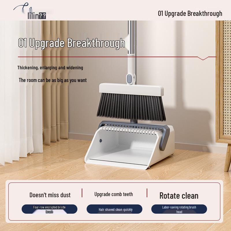 Li Lin Large Foldable Broom & Dustpan Set - Thick, Durable, Easy To Store Household Cleaning Tool