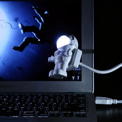 Lámpara de astronauta portátil USB, pequeña lámpara de noche con interruptor, luz LED para computadora, regalo para niños, lámpara LED para libros de estudiantes, luz de noche