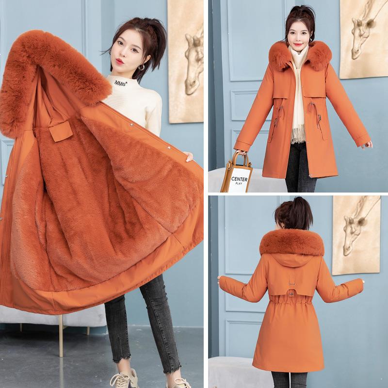 Medium and long women's winter new versatile warm cotton-padded clothes fashionable and thin cotton-padded jackets women's jackets