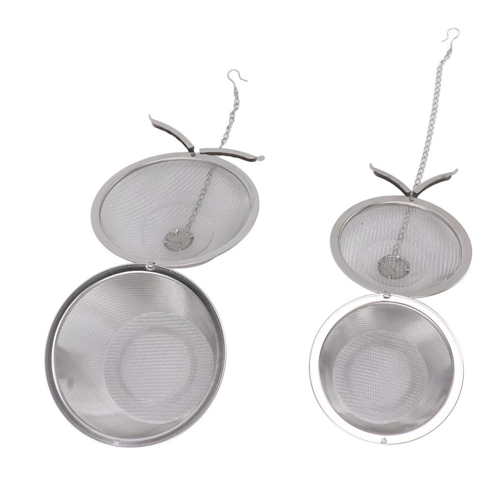 2pcs Mesh Tea Stainless Steel Tea Strainer with Hook Chain for Spice Soup Tea Herbs