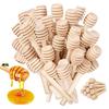 8.4cm/10cm/16cm 10PCS Honey Stir Bar Mixing Handle Jar Spoon PracticalWood Dipper Honey Long Stick Supplies Honey Kitchen Tools
