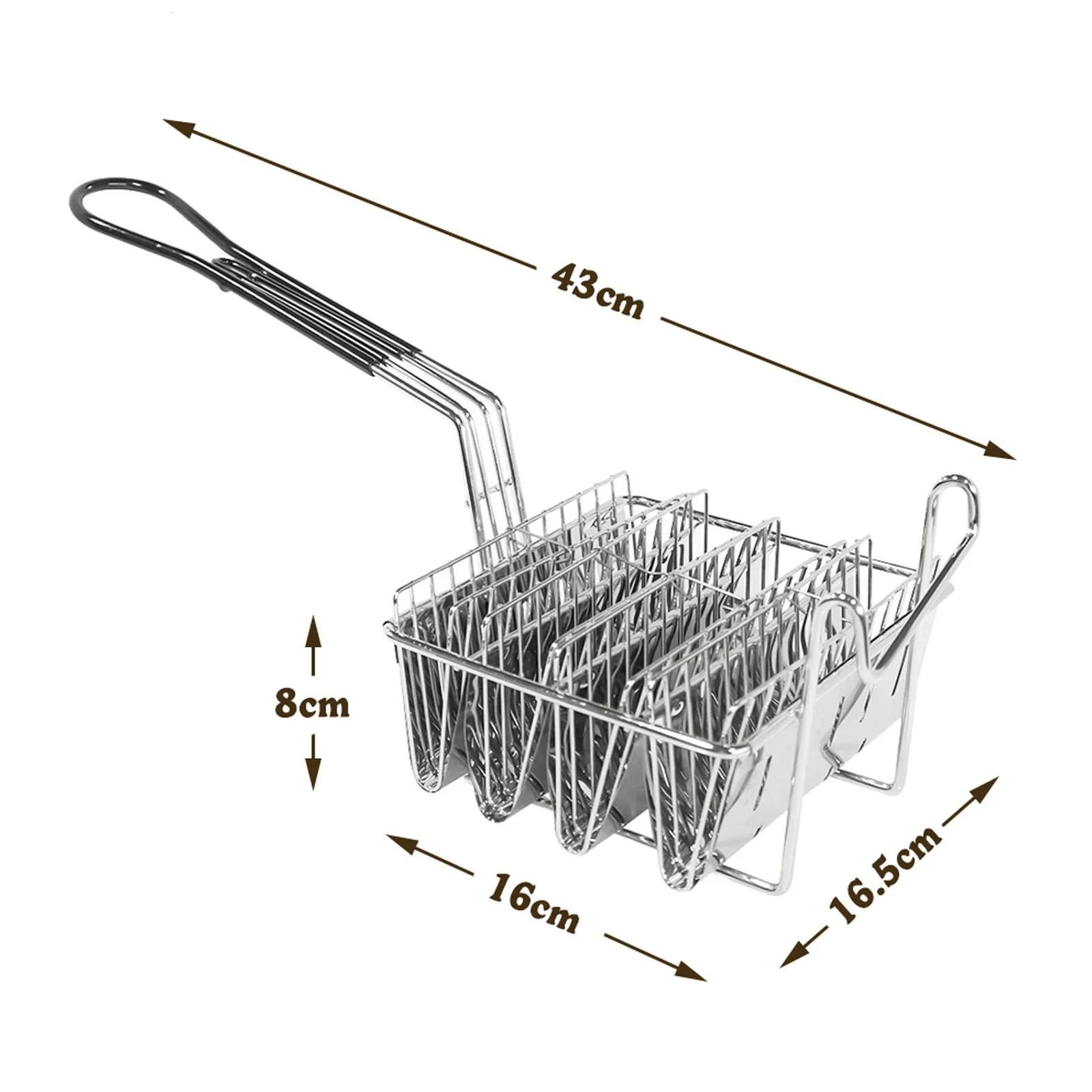 

8 Grids Mexican Tucker Frying Taco Basket with Non Slip Dip Plastic Handle Fried Rack Perfect for Home Party Food Serving
