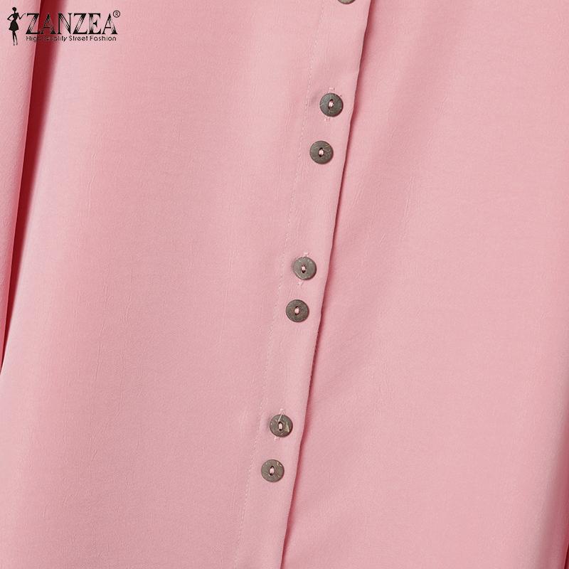 ZANZEA Women Long Sleeve Blouse and Shorts Casual Two Piece Suit Sets