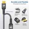 16K DisplayPort Cable 2.1 [16K 60Hz, 8K 120Hz, 4K 240Hz 165Hz 144Hz, 80Gbps HDR10 HDCP DSC 1.2a] Braided DP 2.1 for FreeSync G-Sync Gaming Monitor