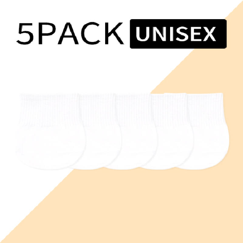 

[5PACK] Unisex Non-Slip Bloafer Half Socks Black 5-legged