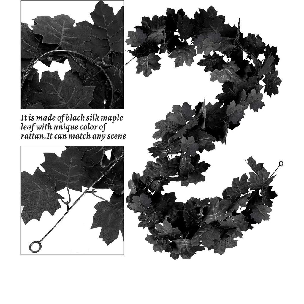 5.7 Feet Autumn Wreath Hanging Vine Maple Leaf Garland Fall Decoration For Home Christmas Wreath Wedding Decor Holiday Seasonal Decoration