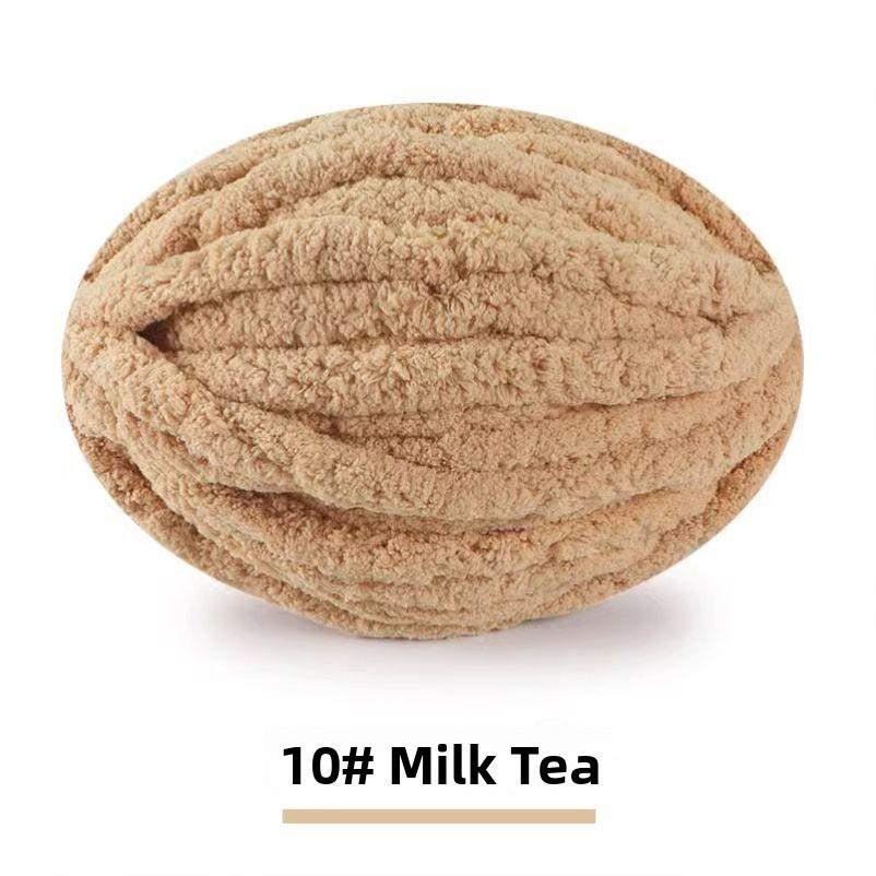 Handmade DIY Rainbow Adient Yarn Scarf Tail Line Finger Knitting Cozy Nest Cuion Thi Ice Strip Yarn