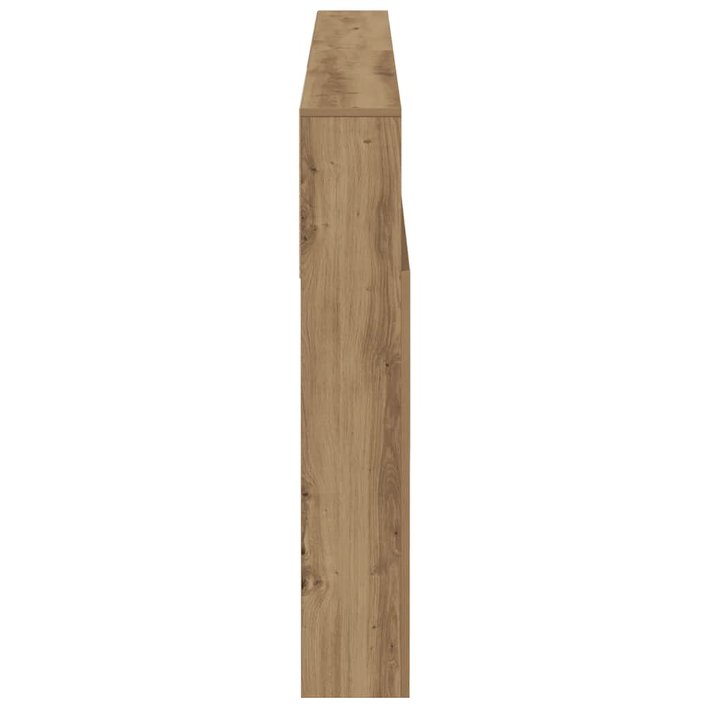 Bed Headboard with Shelves Artisan Oak 200 X 19 X 103.5 Cm