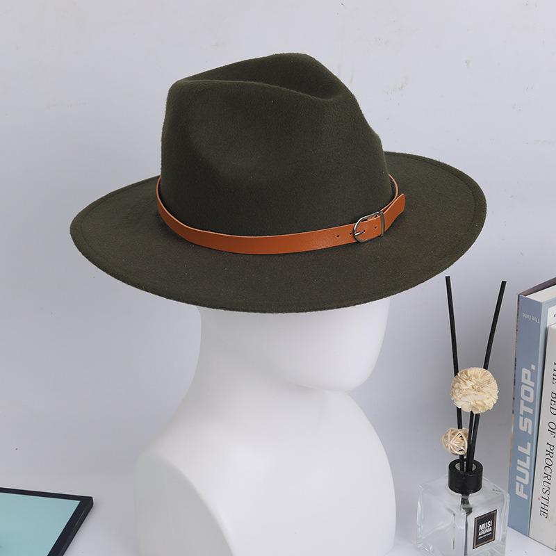 Retro European & American Straw Hat with Leather Buckle and Creative Hatband Decoration