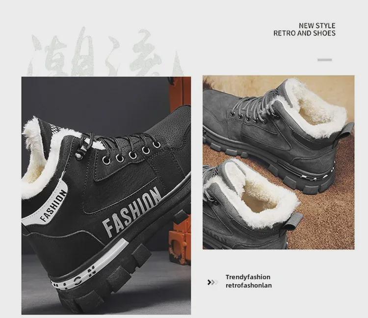 Pánské zimní přeshraniční sněhule s kožešinovou podšívkou, teplá bavlna, pro extrémní chlad (Až -30°C)