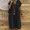 Women's Fashion Casual Slim Short Sleeve V-Neck Splicing Dresses