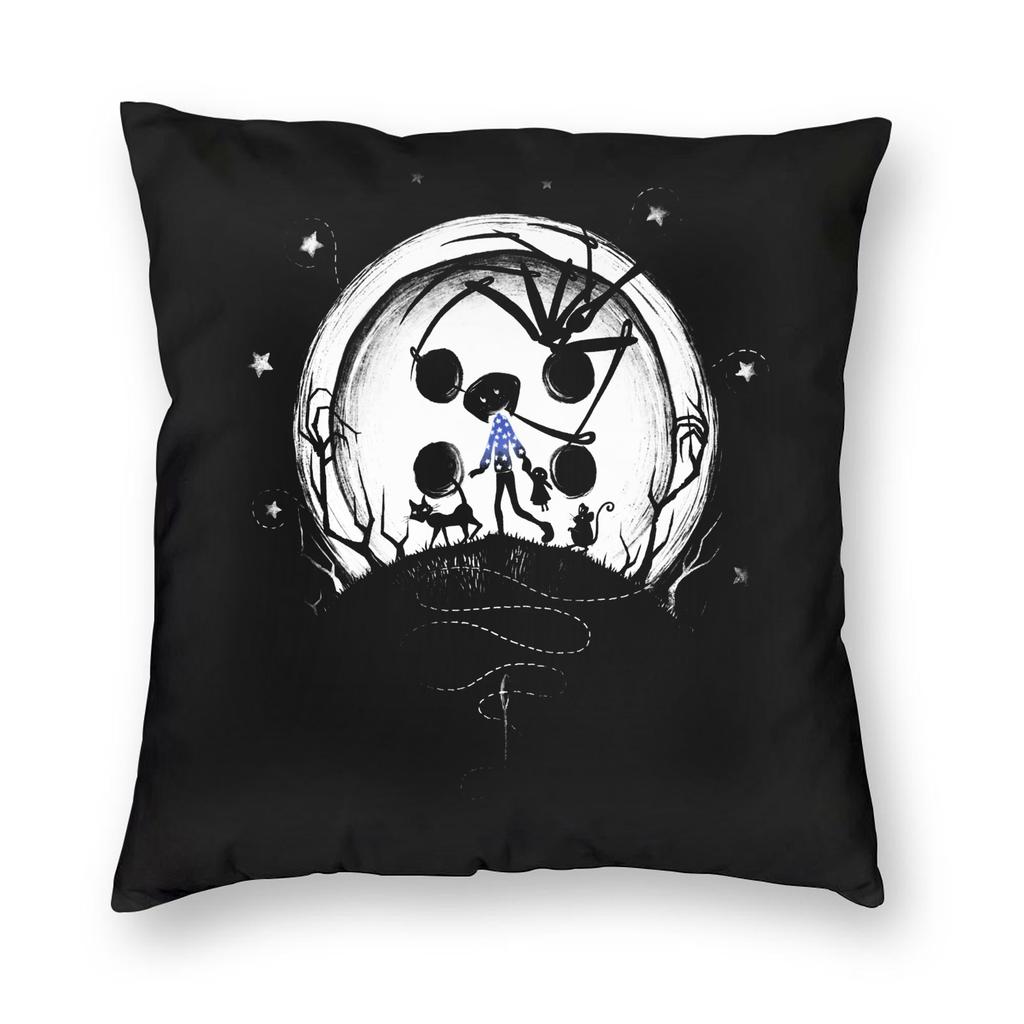 Coraline Noise Pillowcase Double-Sided Printing Fabric Cushion Cover Decor Button Throw Pillow Case Cover Bedroom