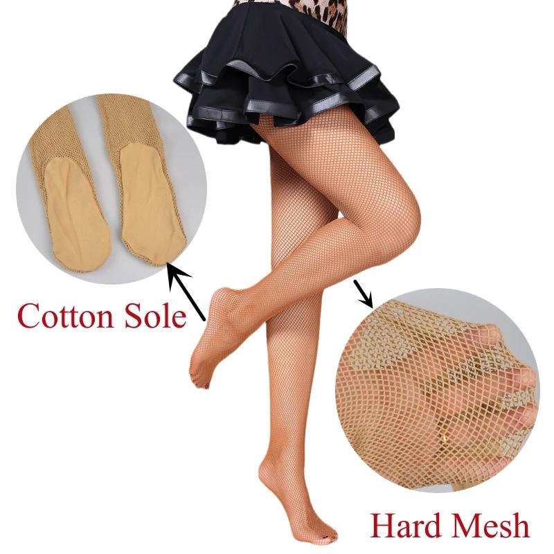 S M L Plus Size High-quality Hard Mesh Tights Elastic Waistband Anti-slip Latain Dance Pantyhose Compression Shaping Stockings