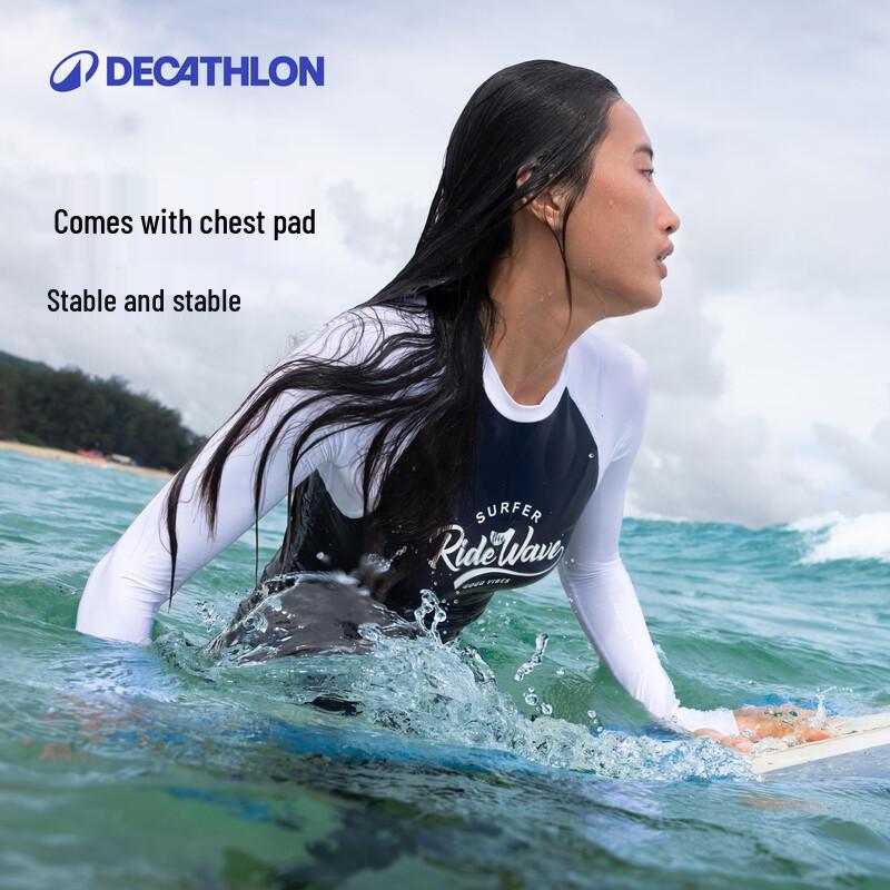 Decathlon Dambaddräkt med Smal Passform, Svalkande, Solskydd för Surfing