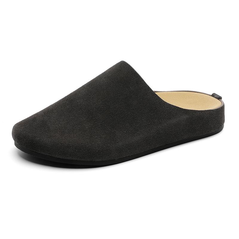 Wildleder Halbschuhe für Herren Mules Große Größe Semi-Drag Loafer Hausschuhe Offene Rückseite Freizeitschuhe Slides Sandalen Slip-On Flache Schuhe