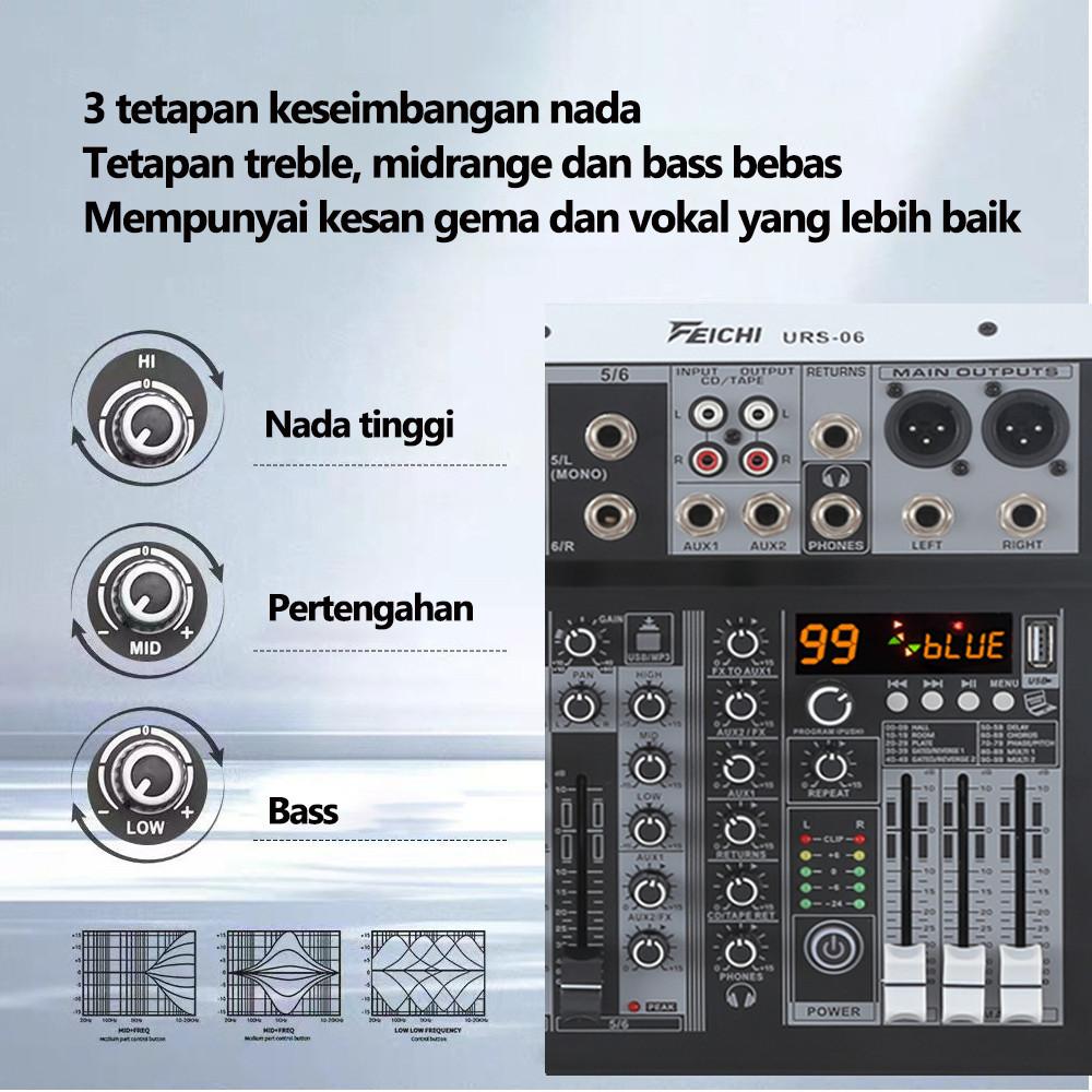 12V Netzteil Außenbereich Haus KTV 4/6-Kanal Mixer Audiosystem 99DSP Bluetooth 5.0 USB-Eingang Mixer