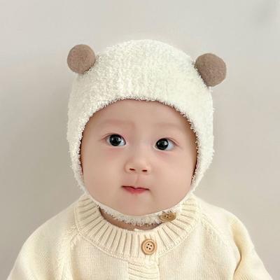 Babymütze Herbst und Winter super süße Babykopfmütze Neugeborene süße Ohrenmütze Winter warme Plüschmütze Tide