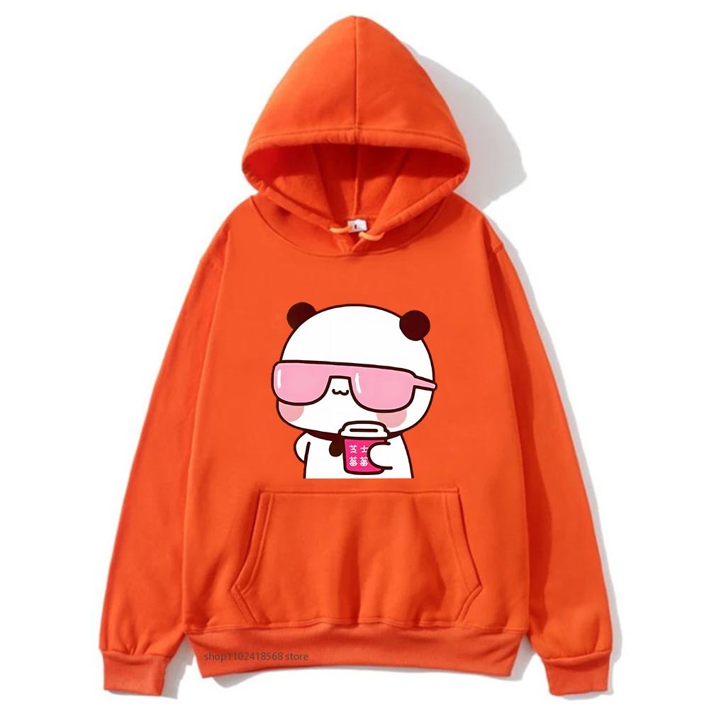 Paar Hoodies Bubu schaut Film mit Dudu Übergröße Sweatshirt Cartoon Kawaii Print Pullover Harajuku Männer Frauen Sudaderas
