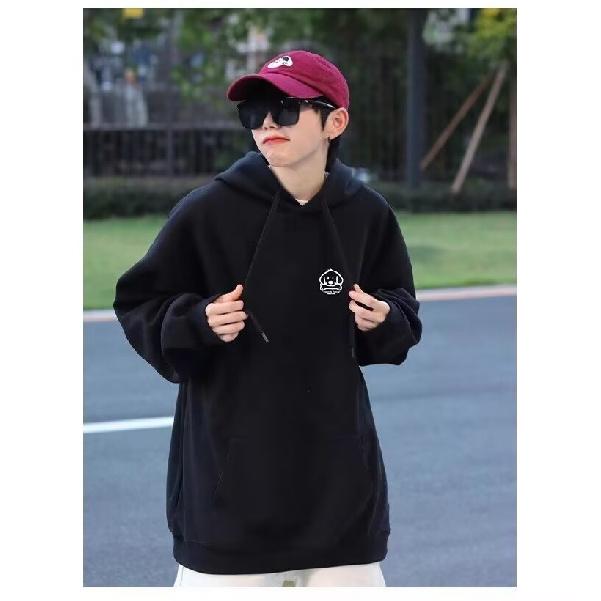 Men's Hooded Sweater Casual Loose Trendy Top Letter Printed All-Matching Coat
