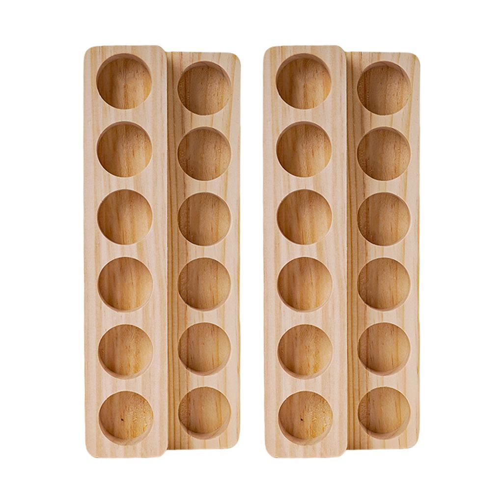 Space Saving 12 Compartment Essential Oil Shelf Durable Double Deck Display Holder For Spa And Personal Collection
