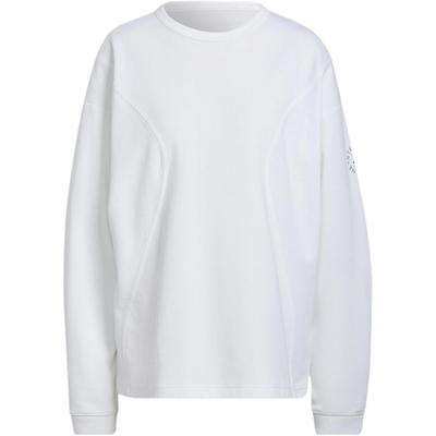 Felpa Sportiva a Maniche Lunghe Pullover Donna Top Bianco HA8907