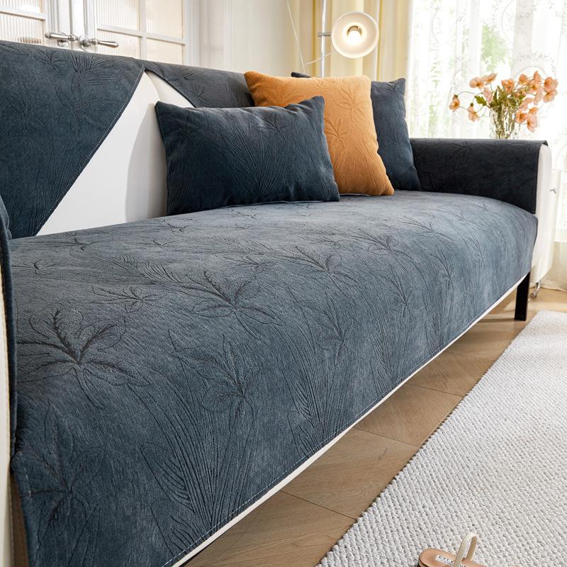 

Autumn New Four-Season Universal Sofa Cushion Chenier Non-Slip Seat Cushion Simple Modern Leather Sofa Cover Cover Cloth 70*70cm темно-серого
