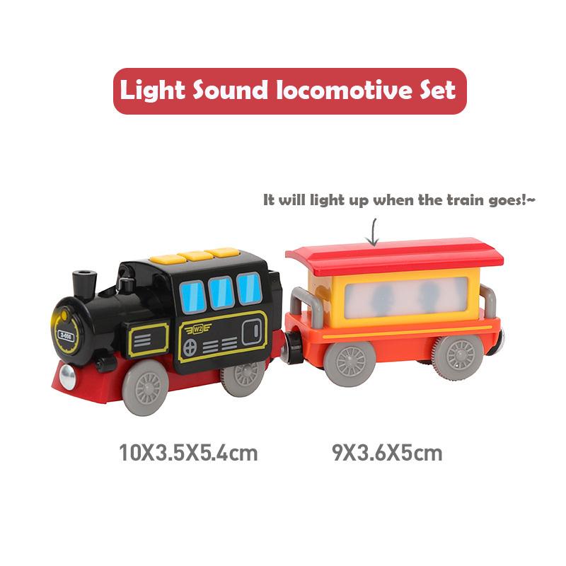Kids RC Electric Train Set Locomotive Magnetic Train Diecast Slot Toy Fit for Wooden Train Railway Track Toys for Children Gifts