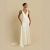 Suspender British European and American style backless long dress skirt women's deep V slim mopping wedding main yarn banquet temperament