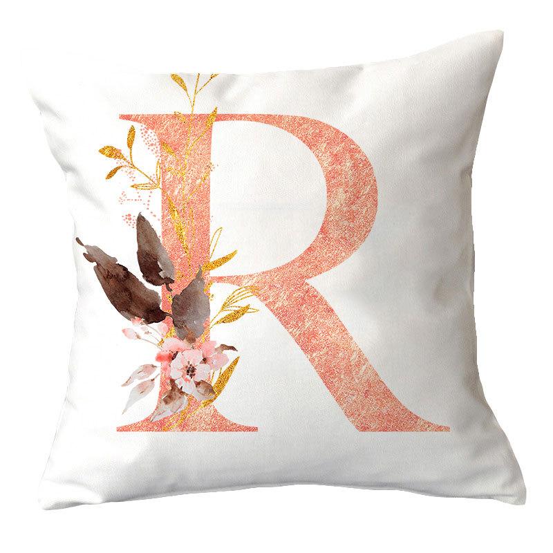 Ins Nordic Pillowcase Pink Letter Cushion Pillowcase Car Sofa Waist Home Furnishing