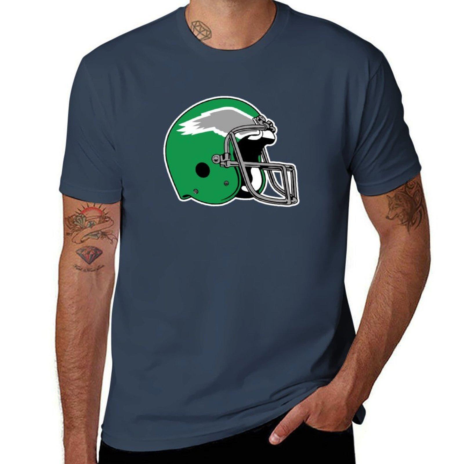 Eagles 80s Throwback Helmet TShirt Simple Casual Short Sleeve Tee S
