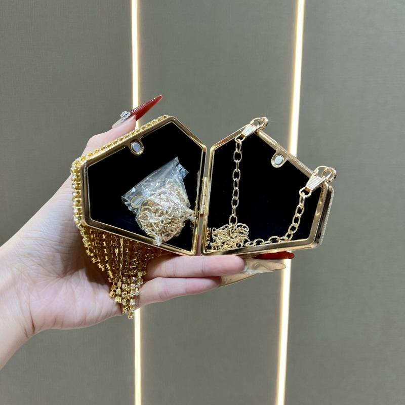 Mini Purse with Red Ribbon for Ladies, Stylish and Versatile, with Diamond Accessories Bag