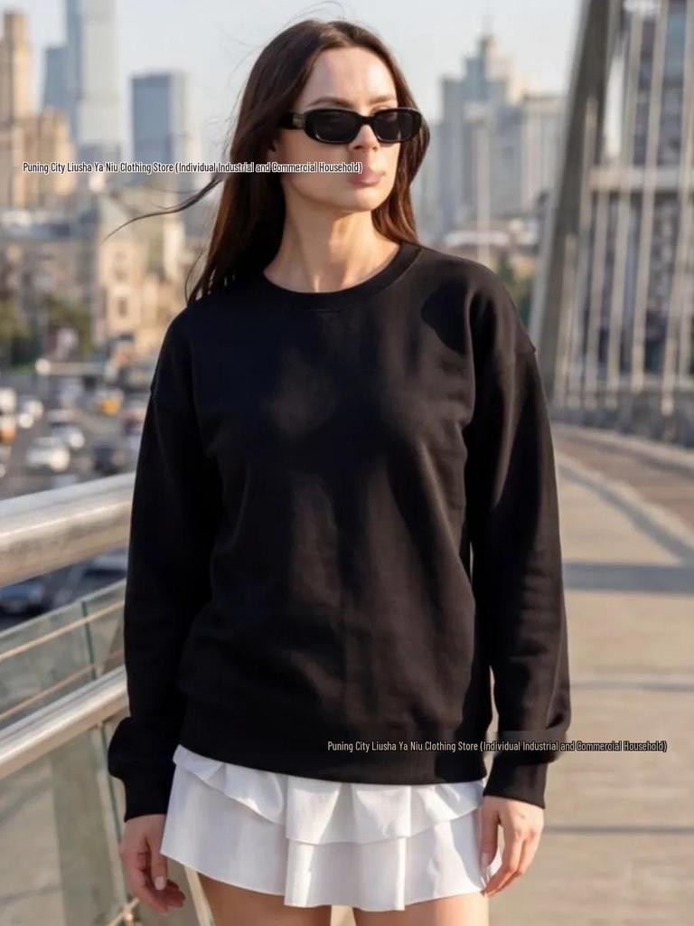 American Casual Retro Women's Thickened Pullover Hoodie - Autumn/Winter 2026 Collection