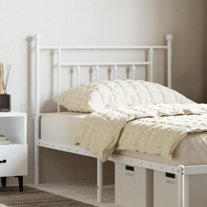 VidaXL Tête de lit métal blanc 90 cm 353614