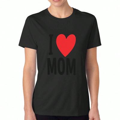 Ik Hou Van Mama Dames Katoenen T-shirt, Puur Katoen Premium Print, Duurzaam, Casual Mode, Moederdag Cadeau Idee, Hart Grafisch T-shirt, Druk Je Liefde Uit Wi