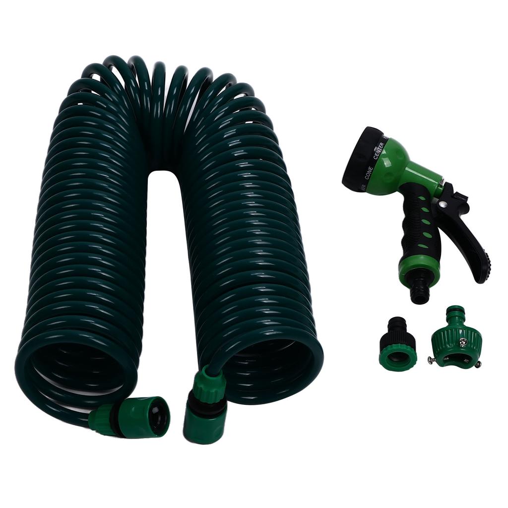 Coil Garden Water Hose 15m/49.2ft EVA 7 Modes Garden Telescopic Spring Tube for Watering Plants
