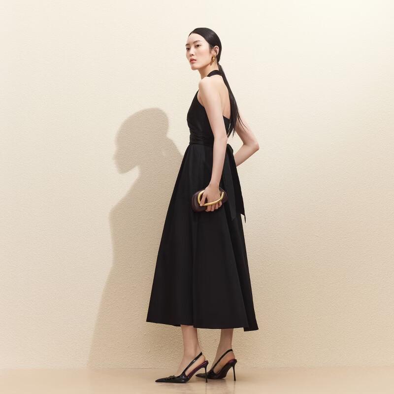 VEROMODA Halter V-Neck Bow A-Line Maxi Dress