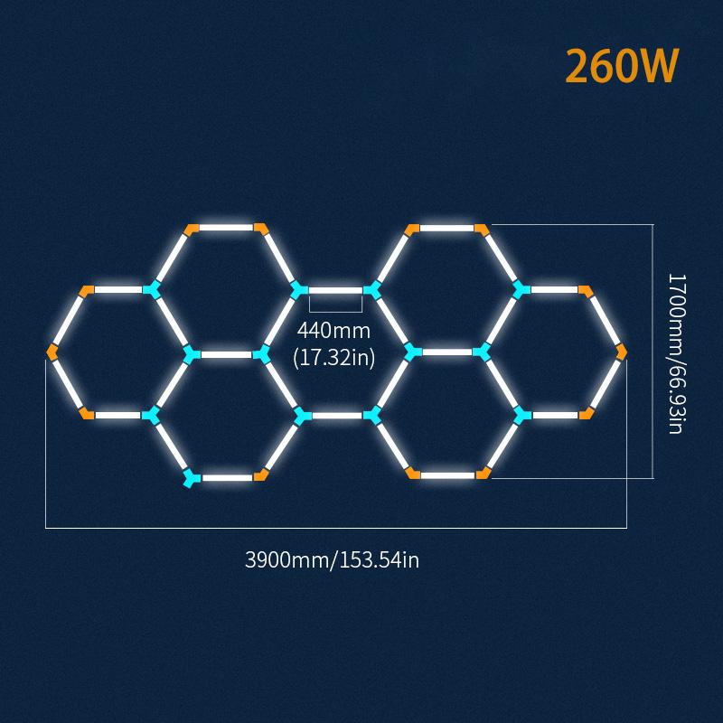 Honeycomb Led Lights Garage Light Ceiling Lighting AC85-265V Garage LED Tube Lights Hexagon For Auto Car Body Repair Workshop