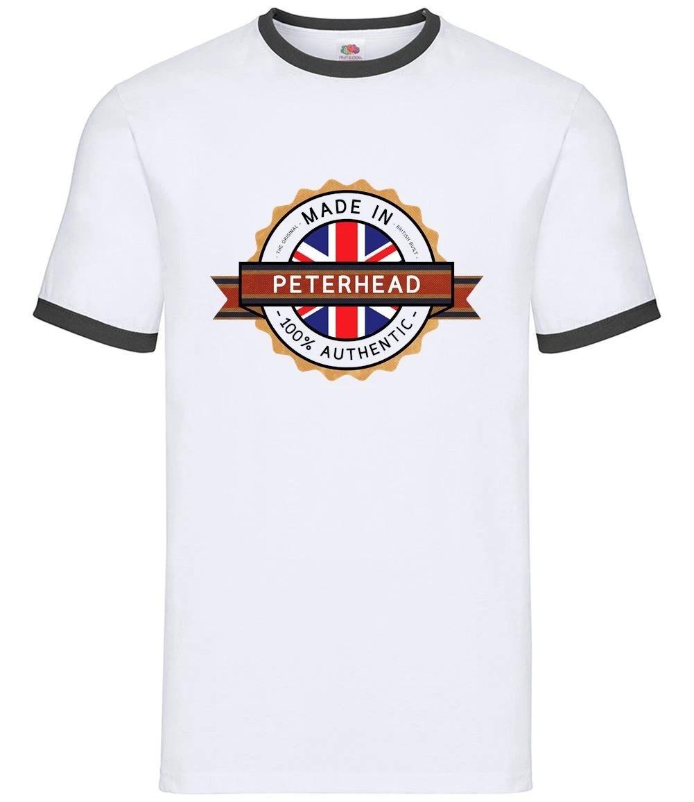 Made In Peterhead - Mens Ringer - Town City Village Born Love Live Homewtown XXL