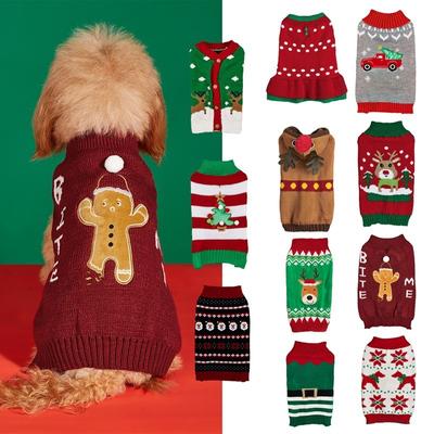Köpek Kazak Köpek Yavrusu Noel Kar Tanesi Ren Geyiği Evcil Hayvan Kedi Giysileri Jumper Giyim