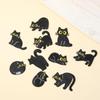 Black Cat Embroidered Iron-On Patch for Jacket Repairs and Clothing Accessories