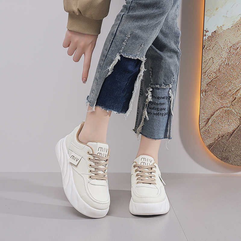 Fashion Height Up Natural Leather Shoes For Lady Vulcanize Women's Sneakers 34 Size Women's Summer Loafers Sport Buy Clearance