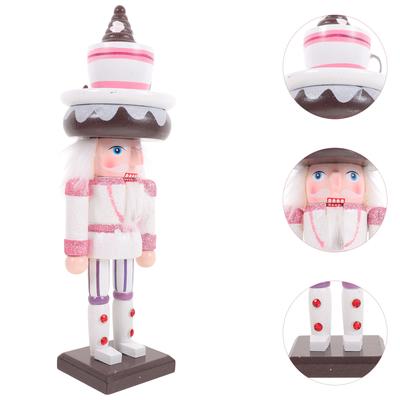 Nutcracker Ornament Cute Festival Decor Wooden Nutcracker Adorn Craft For Indoor Office Party Home Holiday Decoration