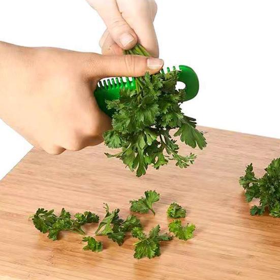 Leaf Stripper Four Holes Flat Comb Shape Reusable Non-slip Multipurpose Plastic Herb Vegetable Leaf Remover Kitchen Gadget