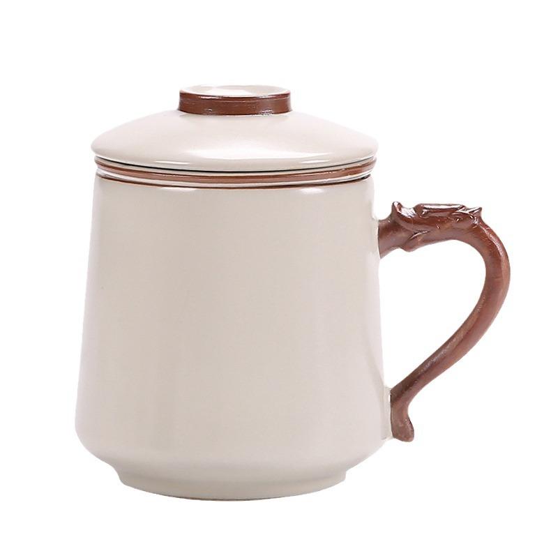 High-End Ru Kiln Tea Three-Piece Set With Lid Filter Ceramic Cup Tea Can Business Gift Formulation