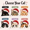 Christmas Table Centerpiece Cute Cat Shelf Sitter, Wooden Hat Peeking Desk Figurine, Funny Animal Desktop Background Ornament Sign, Lover Gift