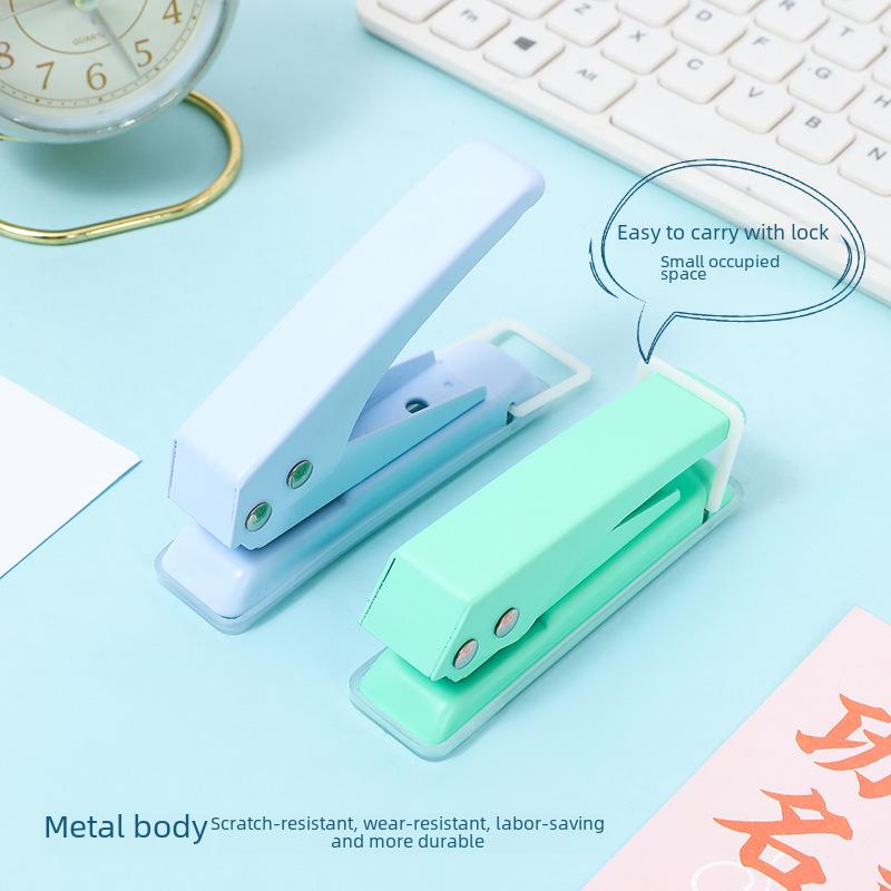 Perforator de hârtie A4 cu foi libere Macaron Color, gaură rotundă de 6 mm pentru bricolaj și studenți