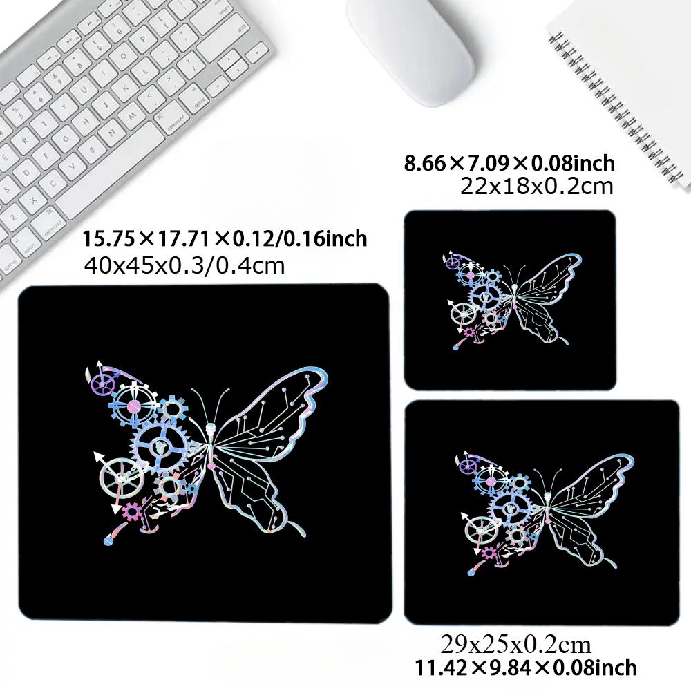 1PC Butterfly Pattern Gaming Mouse Pad, 50×50, Durable and Washable, Non-Slip Keyboard Pad, Laptop Rubber Desk Mat for PC Laptop