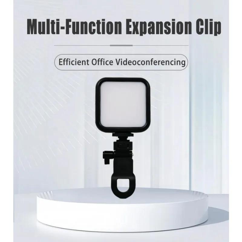 Selfie Fülllicht Cliphalter 1/4 Schraubhalterung Tragbarer Mehrwinkel Klappbarer Tablet-Telefonständer Universelle Fotolampenhalterung
