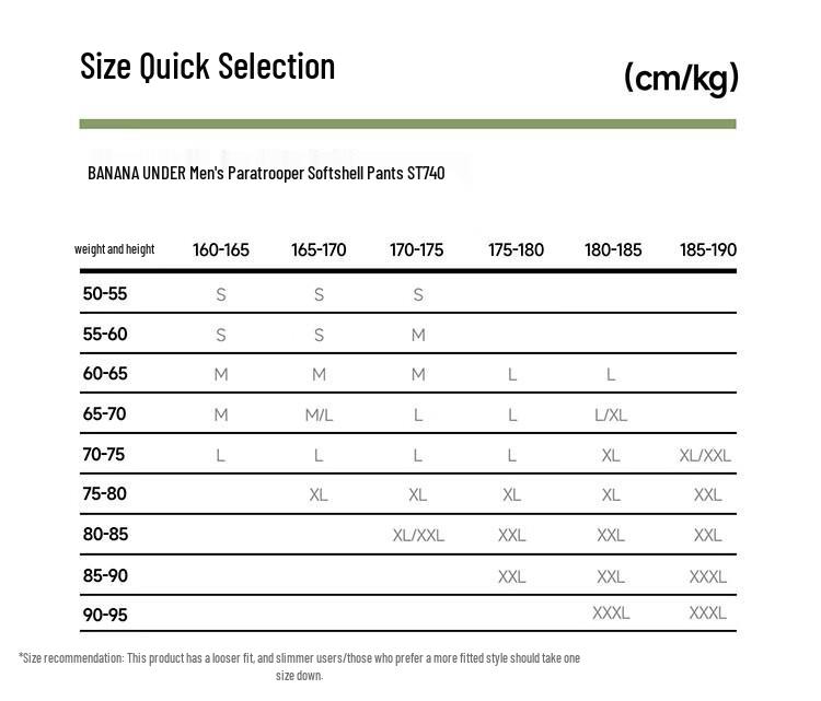 Beneunder Men's High Warm Paratrooper Softshell Pants ST740