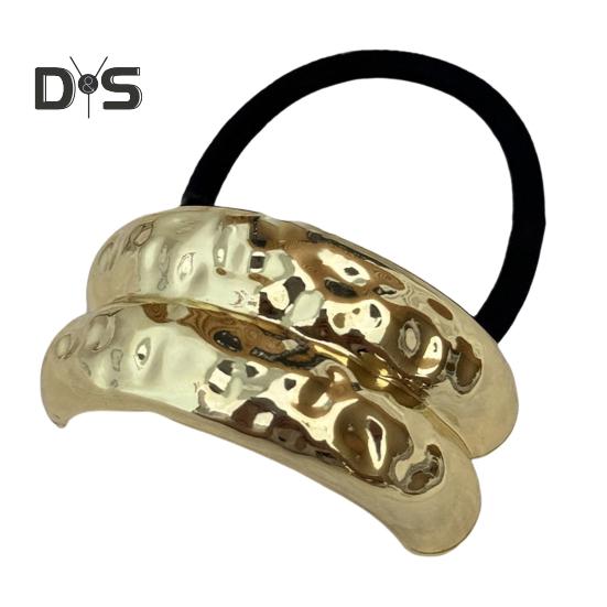 Women Headband Geometric Metal Decor High Elastic Hair Tie Versatile Styling Hair Rope Hair Accessories